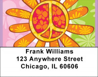 Flower Power Peace Address Labels | LBQBI-92