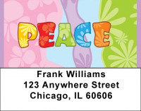 Flower Power Peace Address Labels | LBQBI-92