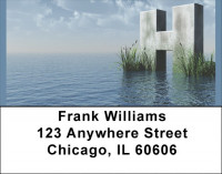 Letter H In The Sea Address Labels | LBQBK-44