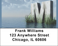 Letter M In The Sea Address Labels | LBQBK-47