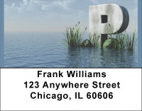 Letter P In The Sea Address Labels | LBQBK-50