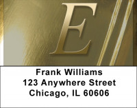Solid Gold Monograms - E Address Labels | LBQBL-90