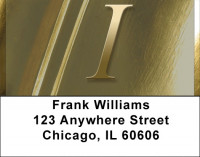 Solid Gold Monograms - I Address Labels | LBQBL-94