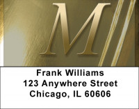 Solid Gold Monograms - M Address Labels | LBQBL-98