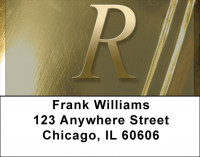 Solid Gold Monograms - R Address Labels | LBQBM-04
