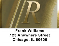 Solid Gold Monograms - R Address Labels | LBQBM-04