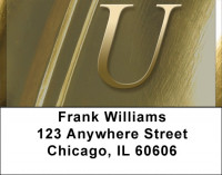 Solid Gold Monograms - U Address Labels | LBQBM-07