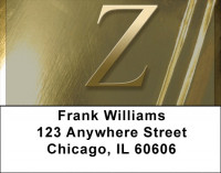 Solid Gold Monograms - Z Address Labels | LBQBM-12