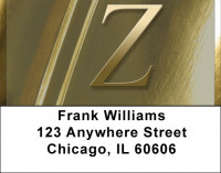Solid Gold Monograms - Z Address Labels | LBQBM-12