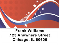 Artistic Stars And Stripes Address Labels | LBQBM-15