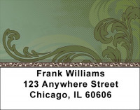 Green Vintage Scroll Address Labels | LBQBM-63