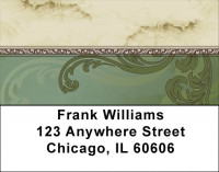 Green Vintage Scroll Address Labels | LBQBM-63