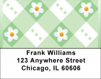 Daisies On Gingham Address Labels | LBQBN-14