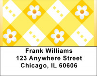 Daisies On Gingham Address Labels | LBQBN-14