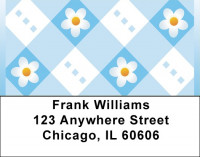 Daisies On Gingham Address Labels | LBQBN-14