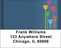 Hearts On Many Colors Address Labels | LBQBN-52