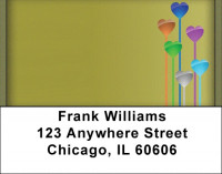 Hearts On Many Colors Address Labels | LBQBN-52