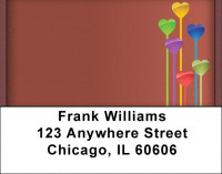 Hearts On Many Colors Address Labels | LBQBN-52