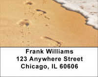 Footprints On The Beach Address Labels | LBQBO-87