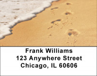 Footprints On The Beach Address Labels | LBQBO-87