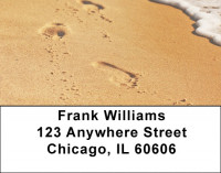 Footprints On The Beach Address Labels | LBQBO-87