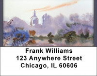 Purple Misty Landscape Address Labels | LBQBP-39