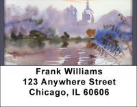 Purple Misty Landscape Address Labels | LBQBP-39