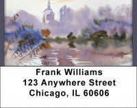 Purple Misty Landscape Address Labels | LBQBP-39