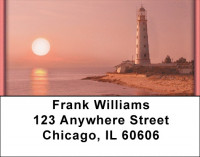 Lighthouses At Dusk Address Labels | LBQBP-43