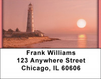 Lighthouses At Dusk Address Labels | LBQBP-43