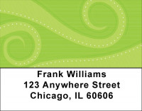 Contemporary Green Swirls Address Labels | LBQBR-07