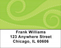 Contemporary Green Swirls Address Labels | LBQBR-07