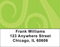 Contemporary Green Swirls Address Labels | LBQBR-07