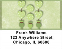 Green Topiary Treasures Address Labels | LBQBR-17