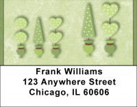 Green Topiary Treasures Address Labels | LBQBR-17