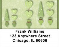 Green Topiary Treasures Address Labels | LBQBR-17