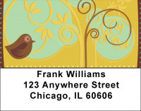 Birds And Swirls Address Labels | LBQBR-32