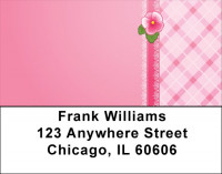 Pink Plaids And Flowers Address Labels | LBQBR-80