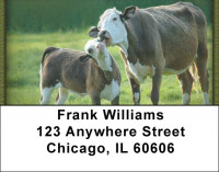 With Baby Calves Address Labels | LBZANJ-30