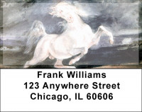 Wild White Stallion Address Labels | LBZANJ-35