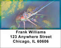 Lobsters In Ocean Bottom Address Labels | LBZANJ-40
