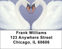 Heart Swans Address Labels | LBZANJ-77
