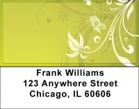Butterflies On Green Address Labels | LBZANK-68