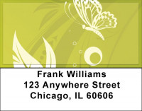 Butterflies On Green Address Labels | LBZANK-68