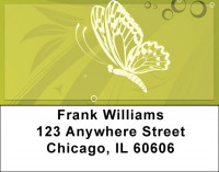 Butterflies On Green Address Labels | LBZANK-68