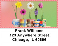 Spring Pots & Flowers Address Labels | LBZFLO-42