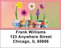 Spring Pots & Flowers Address Labels | LBZFLO-42