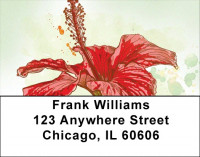 Hibiscus - Colorful Watercolor Address Labels | LBZFLO-63