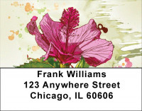 Hibiscus - Colorful Watercolor Address Labels | LBZFLO-63
