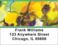 Golden Watercolor Orchids Address Labels | LBZFLO-73
